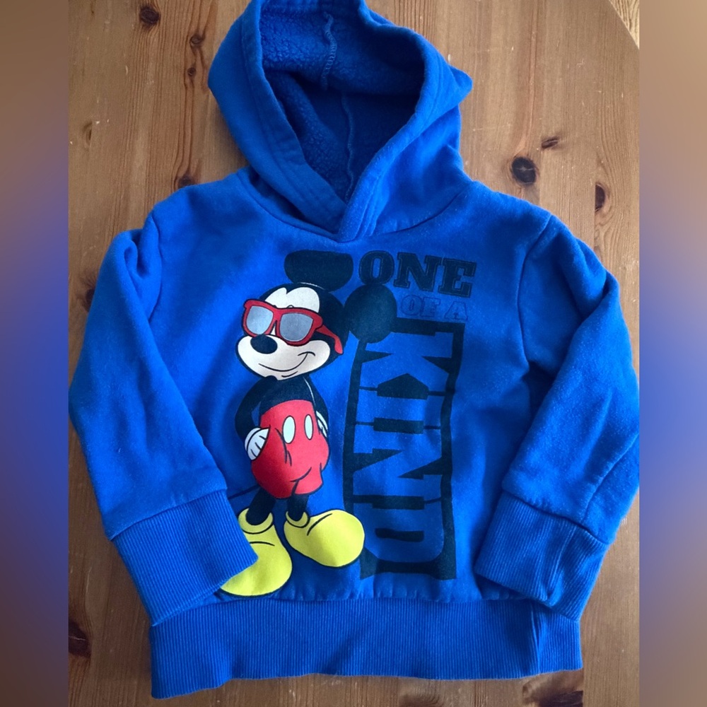 Disney Kids Blue Hoodie with Mickey Mouse Graphic